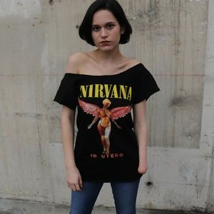 Nirvana Wings Collarless Bow Design Cut Top